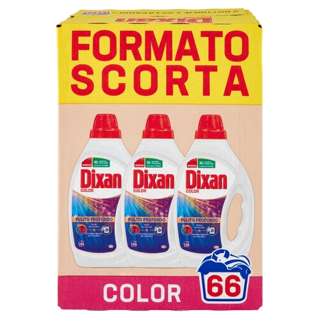 DIXAN Liquido COLOR 3x22=66 Lavaggi 3 x 990 ml